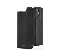 Hama Mobile Phone Case with Stand for iPhone 17 with Card Slot, Extra Protection for Screen and Camera, Magnetic Flip Case, Soft, Anti-Fingerprint, Black