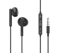 Hama Noble Earphones Earbuds Microphone Cable Kink Protection 3.5mm Jack Black