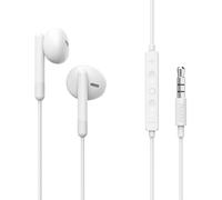 Hama Noble Earphones Earbuds Microphone Cable Kink Protection 3.5mm Jack White