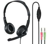 Hama PC Office Headset Stereo 2x 3.5mm Boom Microphone Black On-Ear