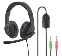 Hama PC Office Headset Stereo 2x 3.5mm Boom Microphone Black On-Ear