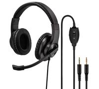 Hama PC Office Headset Stereo 2x 3.5mm Boom Microphone Black On-Ear