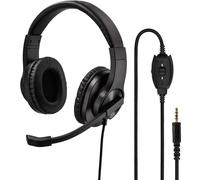 Hama PC Office Headset Stereo 3.5mm Boom Mic Black 2m Cable