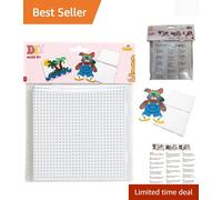 Hama Pegboard Bag - 2 Large Interlocking Squares for Creative Kids, Mixed Colors