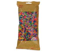 Hama Perlen 205-80 Iron-on Beads Bag with Approx. 6,000 Colourful midi Craft Beads with Diameter 5 mm in neon Transparent Mix, Creative Craft Fun for Young and Old