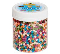 Hama Perlen 209-58 Ironing Beads Tin with Approx. 3000 Craft Beads with Diameter 5 mm in Mix with 6 Colours, Creative Craft Fun for Young and Old