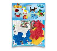 Hama Perlen 4416 Set for Playgroups with Approx. 3,000 Colourful Midi Ironing Beads with Diameter 5 mm, Motif Templates and 4 Pin Plates, Includes Ironing Paper, Creative Craft Fun for Young and Older