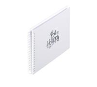 Hama Photo Album "Good Things" (Spiral Bound Scrapbook for 100 Photos 10x15 cm, 50 White Pages, 28x24 cm DIY Album for Memories and Creative Design) White