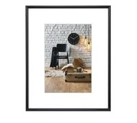 Hama Picture Frame 40x60 cm (Plastic Frame with High-Quality Glass, Paper Mat for 30x45 cm Photos, Wall Hanging Photo Frame) black