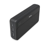 Hama "Pocket 20" Power Pack, 20000 mAh, Outputs: 2x USB-A, 1x USB-C, Anthracite/Black