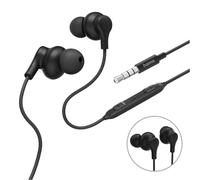 Hama Popply 3.5mm In-Ear Headphones with Microphone - Cable Kink Protection - Black