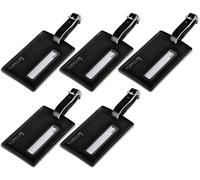 Hama Premium Leather Luggage Tag with Discreet Address Label - Black
