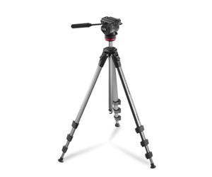 Hama "Pro Move 160 2D+" Tripod with Fluid Head (Camera Stand for Video, DSLR, and Smatphone, Lightweght, Aluminium Travel Tripod with Phone Mount, Adjustable 46-160 cm, Up to 7 kg)