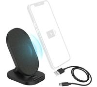 Hama Wireless Charger, Inductive Charging Station, 10 W (Qi Charging Station, Charging Station, Mobile Phone Charging Station, Fast Charge, Wireless Charging, Induction Charger), Black