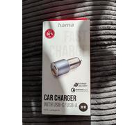 Hama Qualcomm Quick FAST Charge 3.0 Car Charger USB-A USB-C 2-Port Metal silver