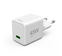 Hama Quick Charger, USB-C, PD/QC/GaN, Super Mini Charger, 45 W, White
