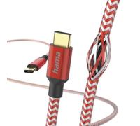Hama "Reflective USB C to USB C, Nylon, 1.5 m (Quick Charge, Mobile Phone Charging Cable, Data Cable, USB Cable, Mobile Phone Cable, USB Type C, Kink Protection, Flexible, Gold-Plated, Maximum