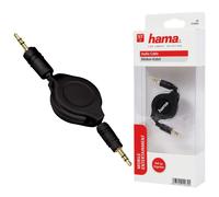 Hama Retractable AUX Cable 3.5mm Jack Cable Jack Plug Mobile MP3 Tablet PC