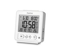 Hama "Rhodes Digital Radio Alarm Clock, White | LCD screen, light sensor automatically activated in the dark, two alarms programmable, date & day of the w isplay