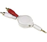 Hama Roll-Up Adapter Cable 3.5mm Jack - 2x Cinch Plug Jack Cable AUX RCA