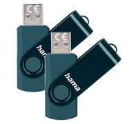 Hama Rotate USB Stick USB 3.0 70 MB/s Petrol Blue - 64GB - Twin Pack