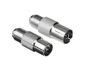 Hama SAT Adaptor Set of 2 (F Coupling to Coaxial Plug and F Coupling to Coaxial Coupling)