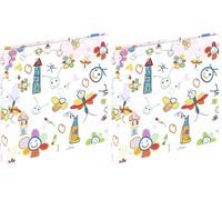 Hama "Scribble Scrapbook Album, 30 white pages (15 sheets), fits 30 photos in 15x15cm format, Doodles (Pack of 2)