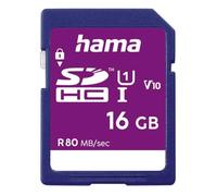 Hama SDHC 16GB Class 10 UHS-I 80MB/s Memory Card, Blue