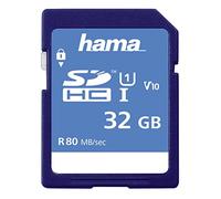 Hama SDHC 32GB Class 10 UHS-I 80MB/s Memory Card, Blue