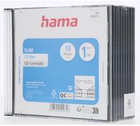 Hama Slim CD Jewel Case, pack of 10, Transparent/Black