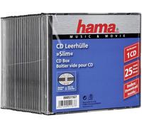 Hama Slim CD Jewel Case | Pack of 25 | Transparent & Black