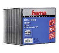 Hama Slim CD Jewel Case | Pack of 25 | Transparent & Black