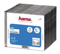 Hama Slim CD Jewel Case | Pack of 25 | Transparent & Black