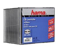 Hama Slim CD Jewel Case | Pack of 25 | Transparent & Black