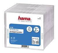 Hama Slim Double DVD/CD Cases | Pack of 25 | Space Saving | Transparent