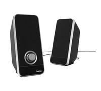 Hama Sonic LS-206 Dual PC Speakers | 2.0 Speakers for Computers and Notebooks | Power Supply via USB Port | Black