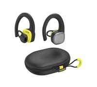 Hama "Spirit Athletics Bluetooth® Earbuds, Black & Yellow | True wireless, in ear, with USB-C charging case, ear hook for a secure hold, touch control, access to Siri & Google Assistant