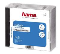 Hama CD Double Jewel Case Standard, Pack 5 2 discs Transparent
