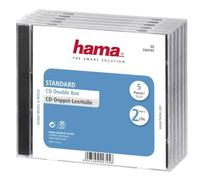 Hama CD Double Jewel Case Standard, Pack 5 2 discs Transparent