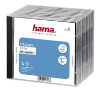 Hama Standard CD Jewel Case, Pack of 10, Transparent/Black