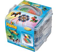 Hama Perlen 6701 Set in der Box mit ca. 6.000 bunten Midi Bügelperlen mit Durchm