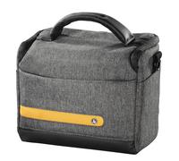 Hama Terra Camera Bag Made of Recycled Polyester (Photo Bag for Digital Cameras 20 x 10.5 x 16.5 cm, Shoulder Bag, Variable Inner Division, Trolley Strap, Carry Handle) Grey