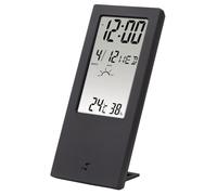 HAMA | LCD Thermometer/Hygrometer, Digital Display, Time Indicator, Alarm and Snooze Function, Storage of Values
