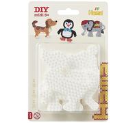 Hama 10.4572 Elephant, penguin & dog pegboard blister pack Three Small Mixed Bead Set, Multicolour, One Size