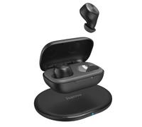 Hama True Wireless In-Ear Headphones (Bluetooth Headphones Music Time 12 Hours Battery, In-Ear Headphones with Wireless Charging and Cordless Charger, Splash-proof IPX4, Ultralight 4 g) Black