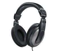 Hama Audio Shell Headphones (Over Ear Stereo Headphones, 20Hz-20kHz, 32ohms, 113DB/MW, 3.52mm Male Jack, 6.35mm Male Jack Adapter Included, Extra Long Cable 2m) Black