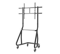 Hama TV Trolley (Mobile TV Stand for 49-100 Inches, Height Adjustable, Mobile TV Mount with Lockable Wheels, HiFi Shelf, VESA-Compatible Floor Stand TV Rollable) Black