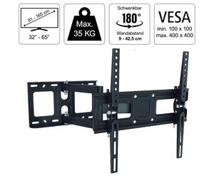 Hama TV Wall Mount Bracket Tilting Swivel 42-65 Zoll VESA 400x400 127765