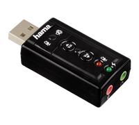 Hama USB 2.0 7.1 Surround External Sound Card Stick/Dongle Virtual 3D