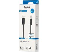 Hama 00200602 USB cable USB 2.0 1.5 m USB A USB B 0.48 Gbit/s Black